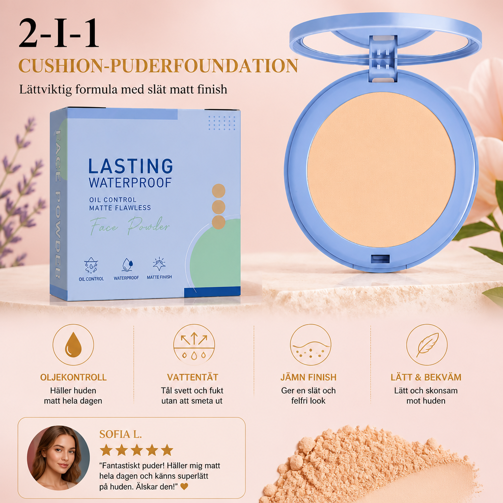 2-i-1 Cushion-puderfoundation – Lättviktig Formula Med Slät Matt Finish