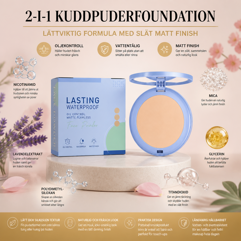 2-i-1 Cushion-puderfoundation – Lättviktig Formula Med Slät Matt Finish