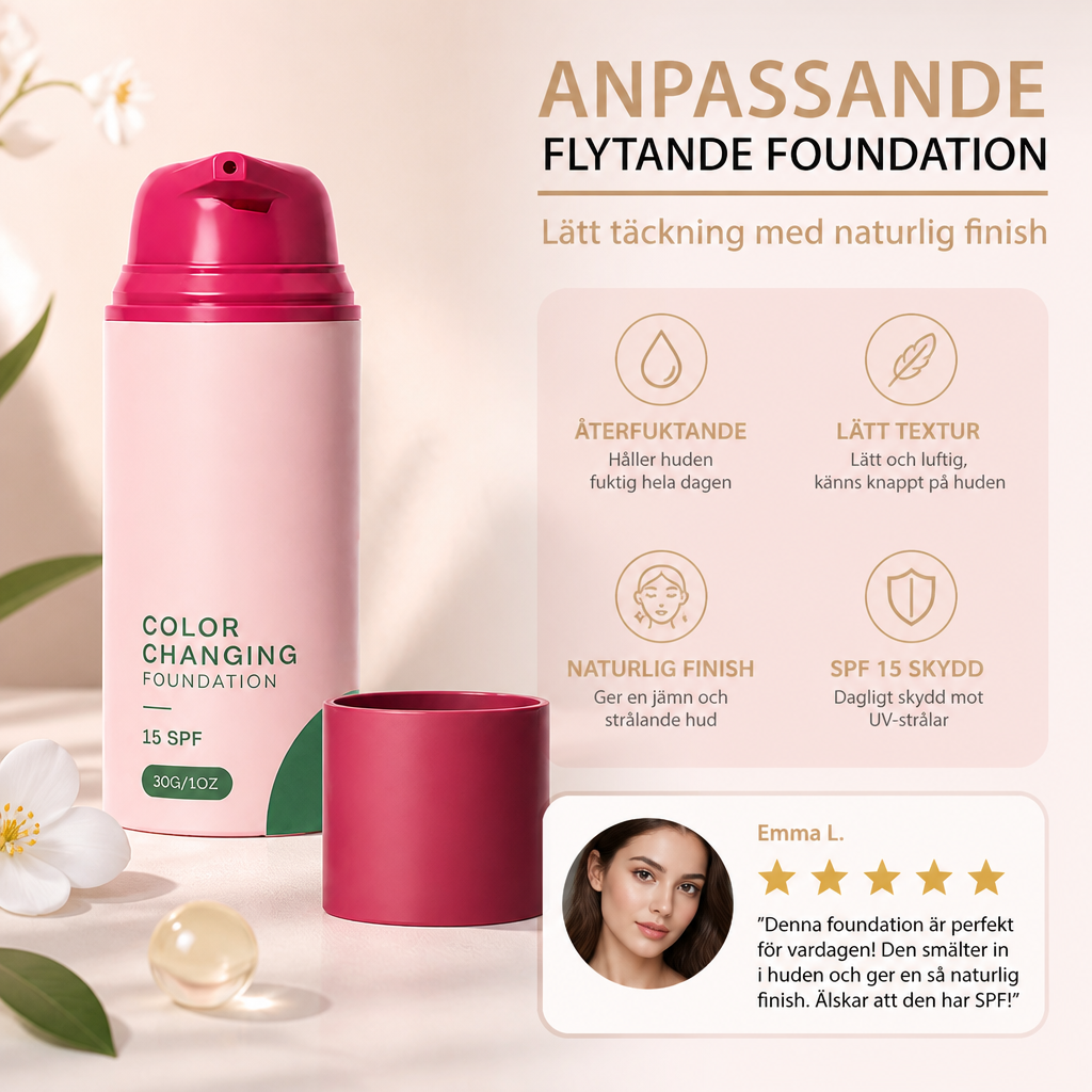 Anpassande Flytande Foundation – Lätt Täckning Med Naturlig Finish