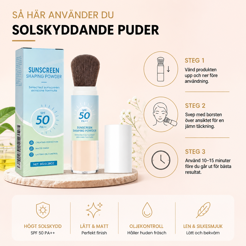 Solskyddande Puder – Lätt Matt Finish Med Oljekontroll