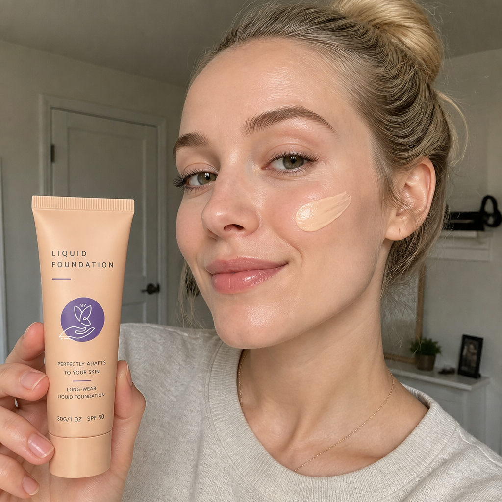 Felfri Täckande Foundation – Lätt Makeupbas Med Naturlig Finish