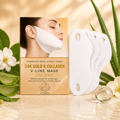 Guld Kollagen V-Line Mask – Uppstramande Återfuktning För Ett Skulpterat Utseende