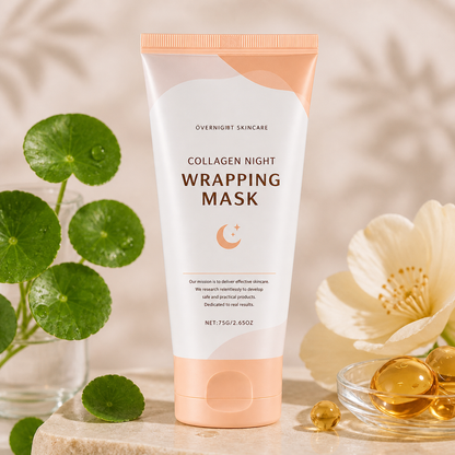 Kollagen Peel-Off Sovmask – Övernattande Återfuktning & Slätare Hud