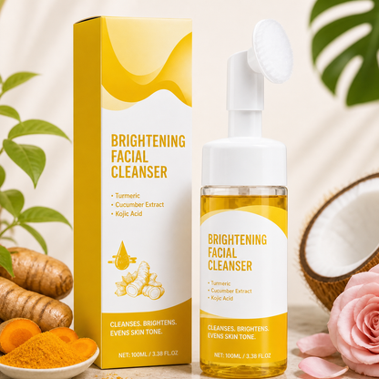 Gurkmeja & Kojic Brightening Ansiktsrengöring med Mjuk Silikonborste