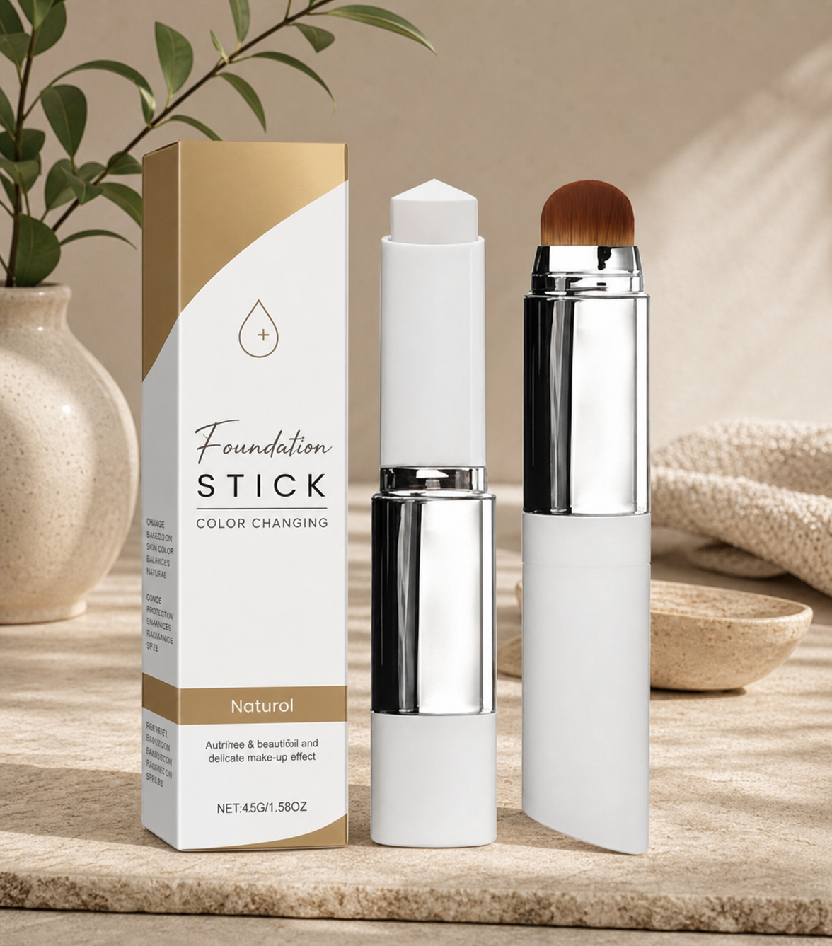 Naturlig Foundationsticka – Jämn Täckning Med Återfuktande Finish