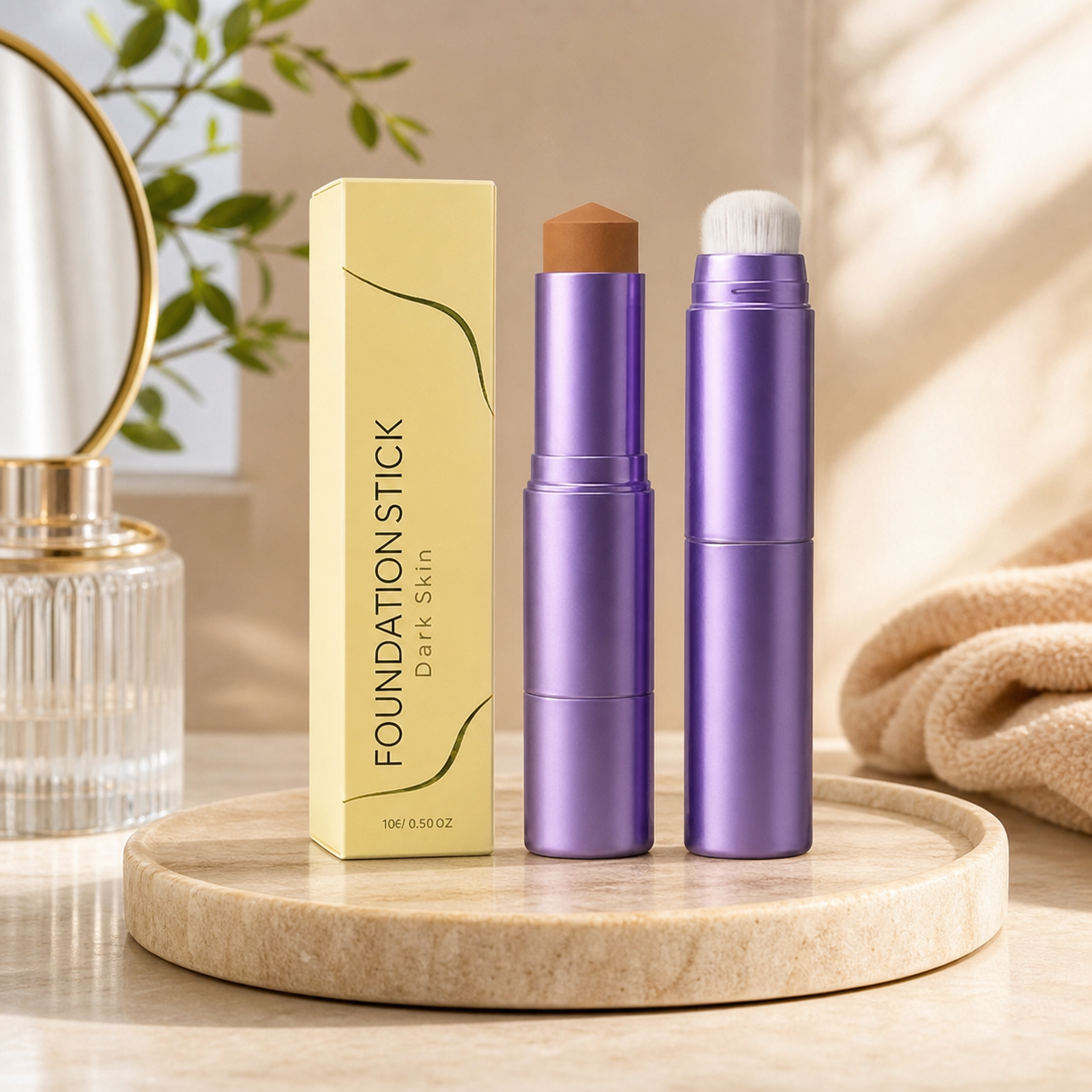 Foundationstick Med Borste – Jämn Naturlig Täckning För Vardagsmakeup