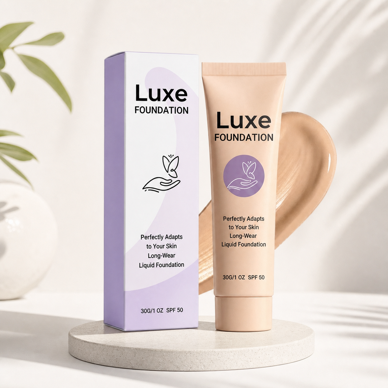 Felfri Täckande Foundation – Lätt Makeupbas Med Naturlig Finish