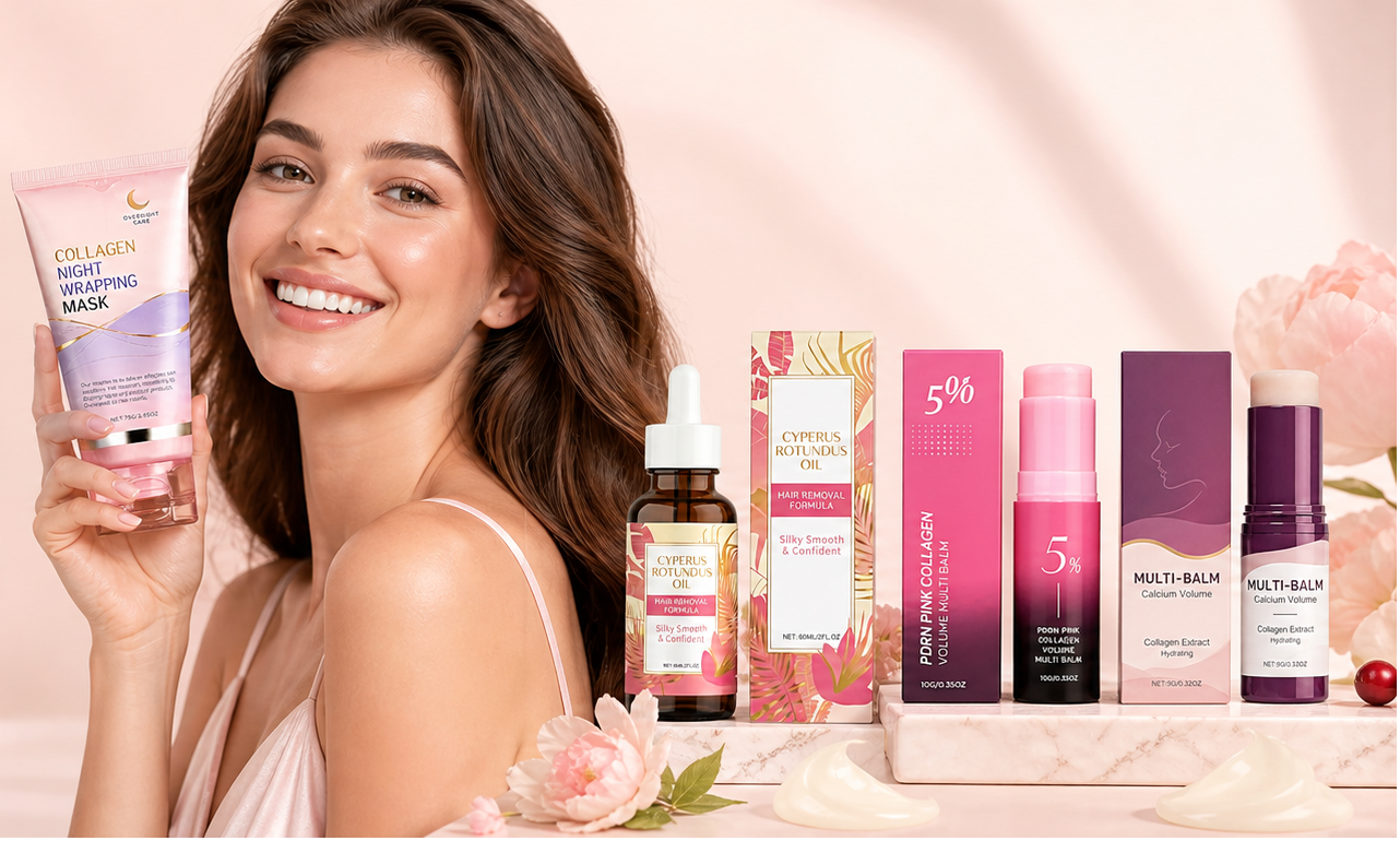 Svenska Beauty skönhetsprodukter och modell