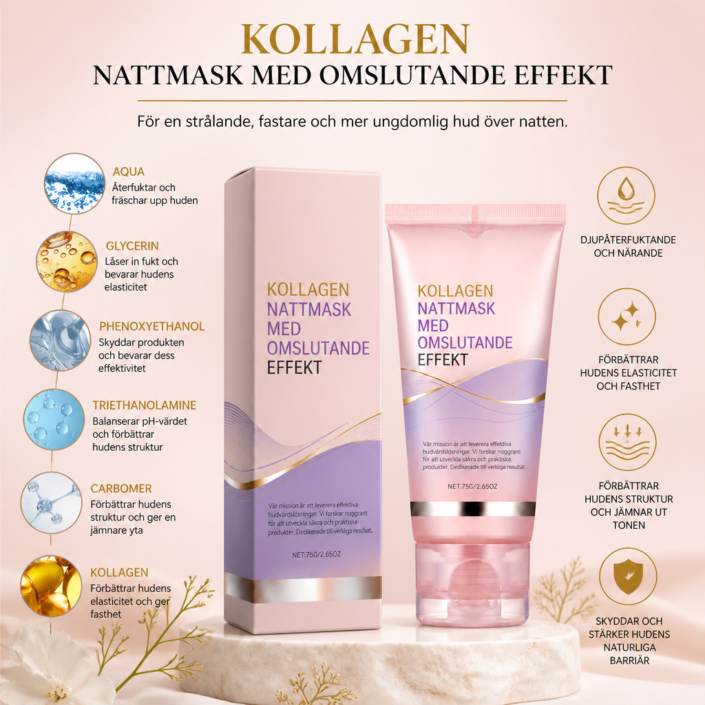 Koreansk Kollagen Nattmask Med Omslutande Effekt