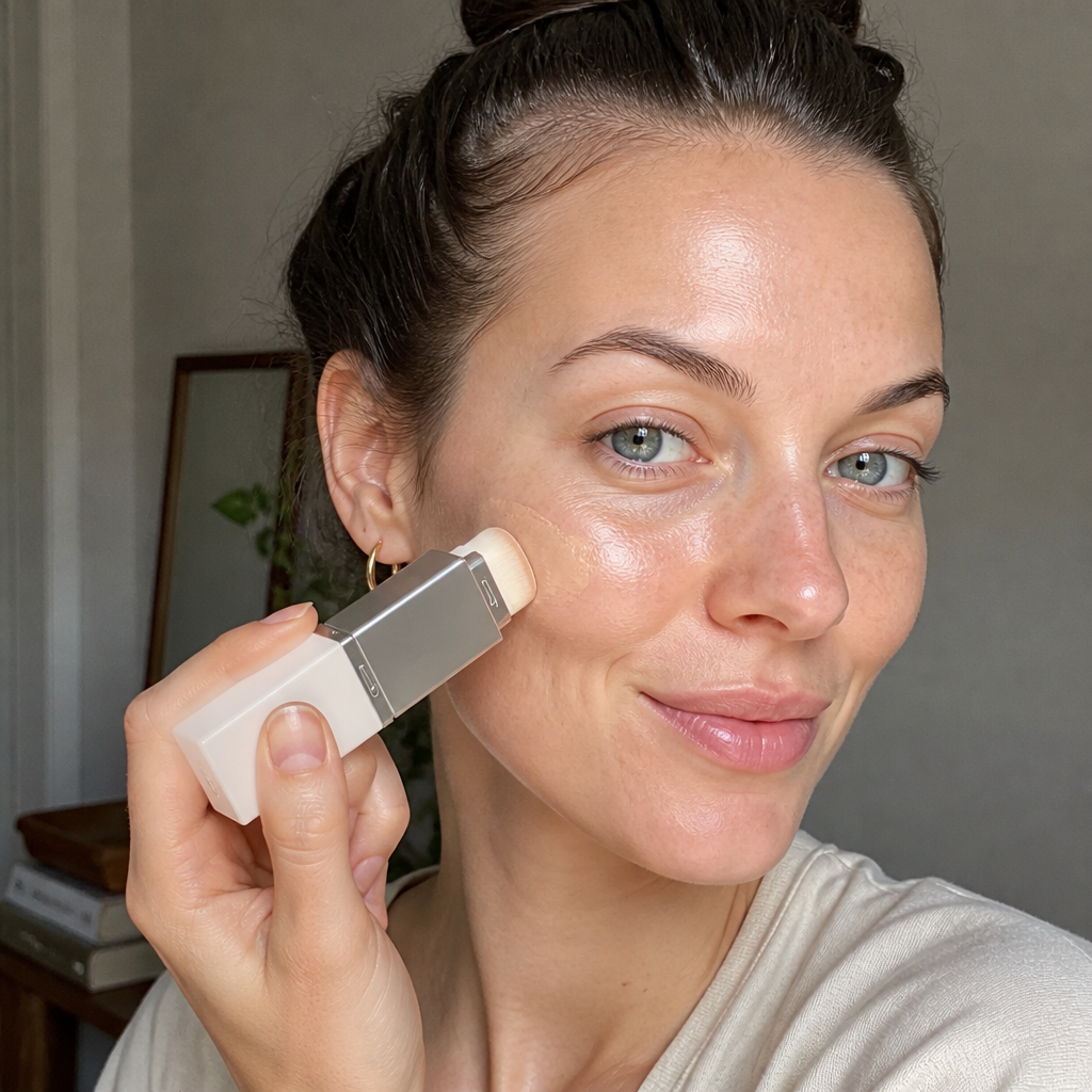 Färgmatchande Foundationsticka Med Slät Naturlig Makeupfinish