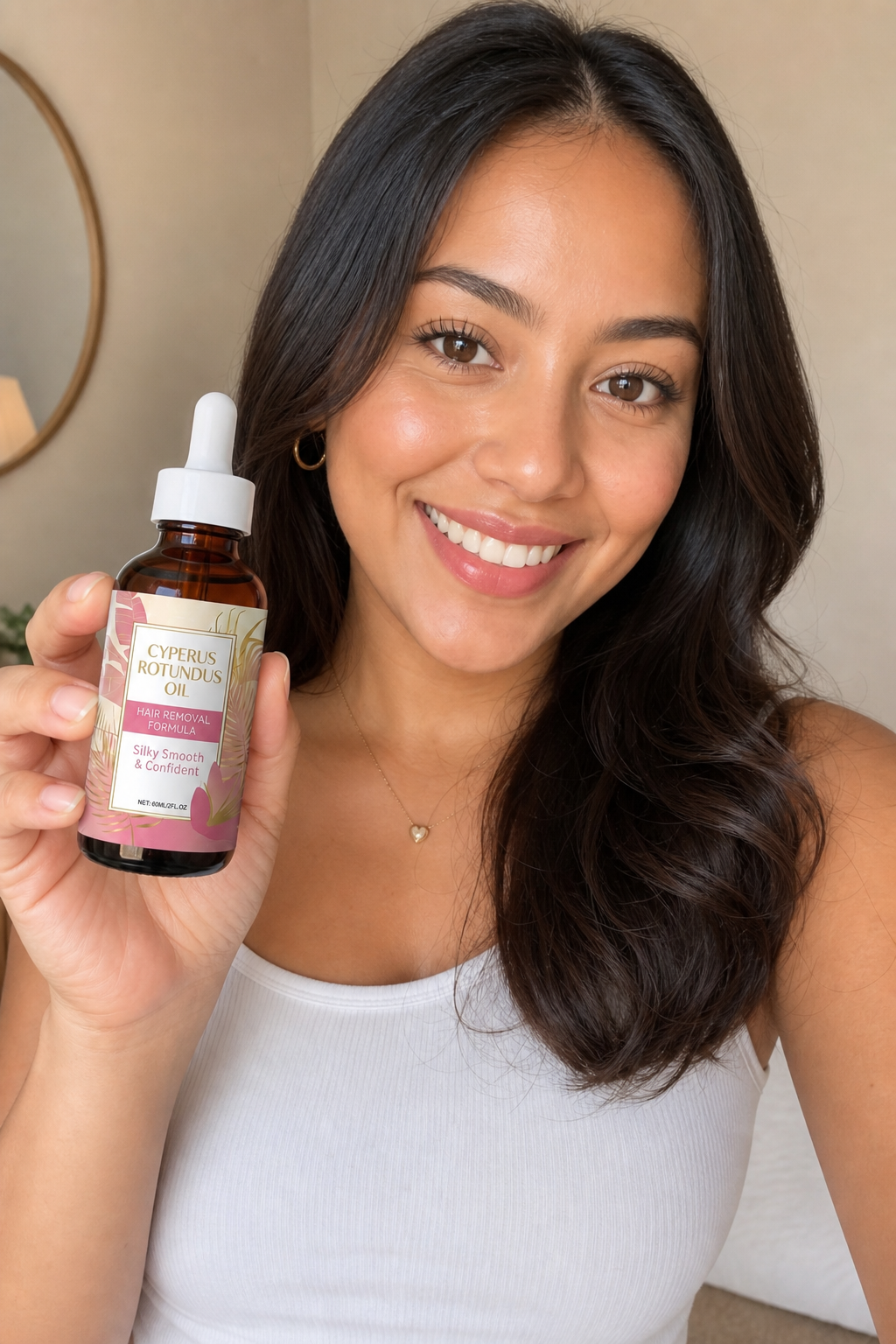 En kund som använder en produkt från Svenska Beauty