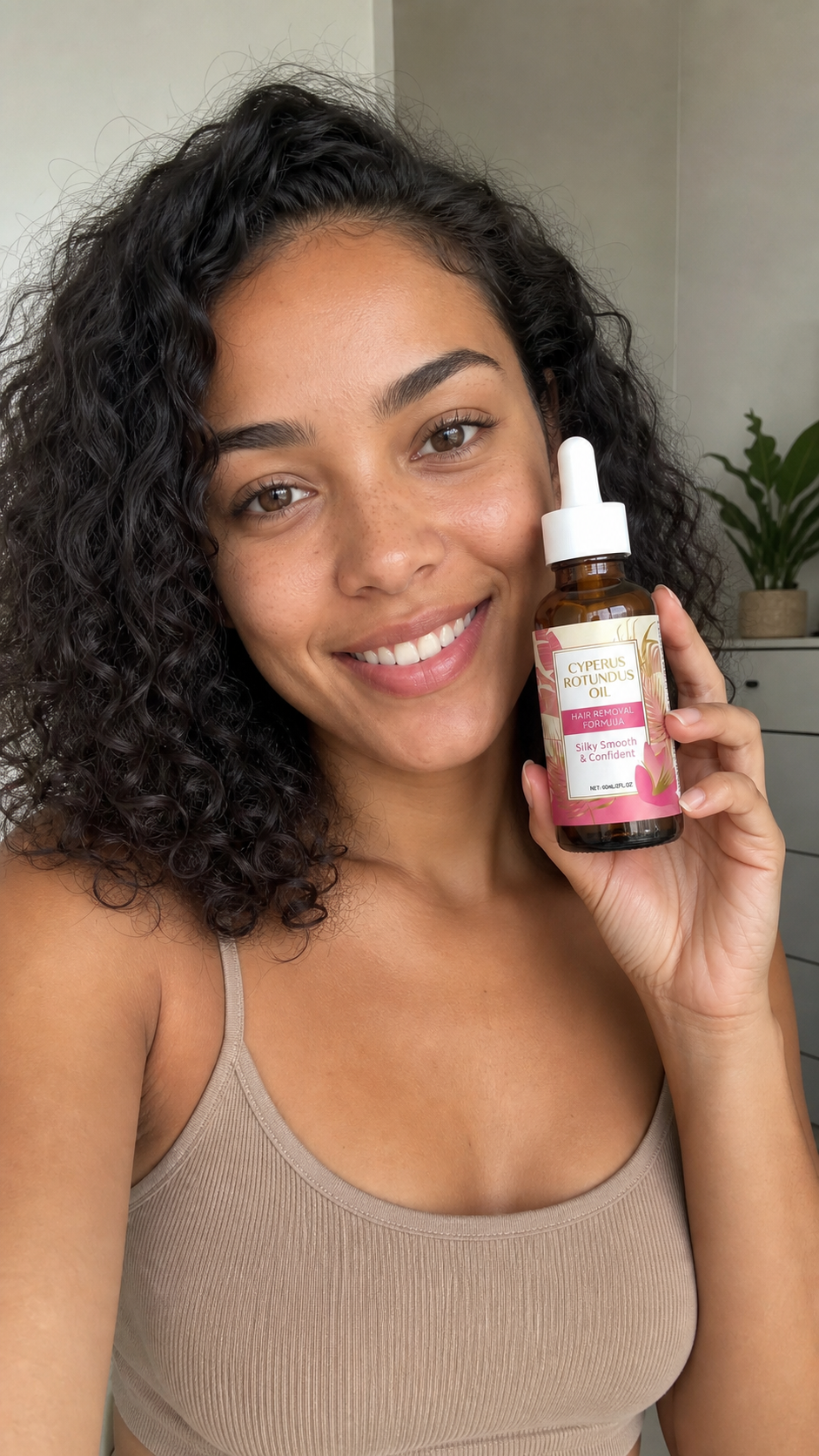 En kund som använder en produkt från Svenska Beauty