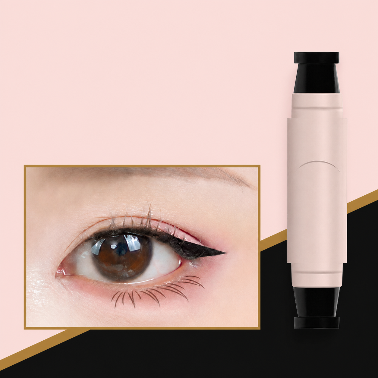 Vattentät dubbelsidig eyelinerstämpel för symmetriska vingar