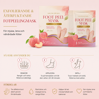 Exfolierande och återfuktande fotpeelingsmask – Avlägsnar död hud och förhårdnader