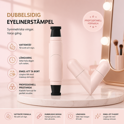 Vattentät dubbelsidig eyelinerstämpel för symmetriska vingar