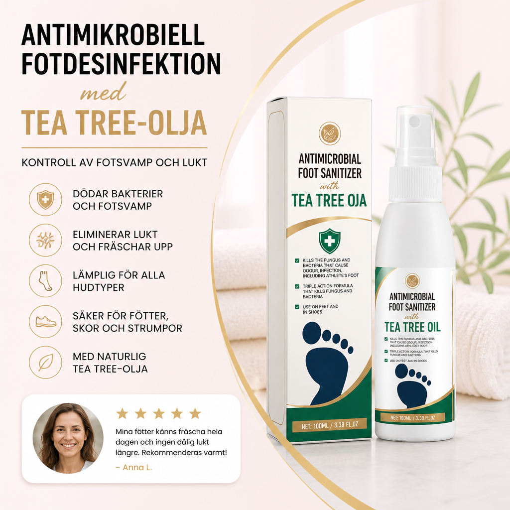 Antimikrobiell Fotdesinfektion med Tea Tree-olja – Kontroll av Fotsvamp och Lukt