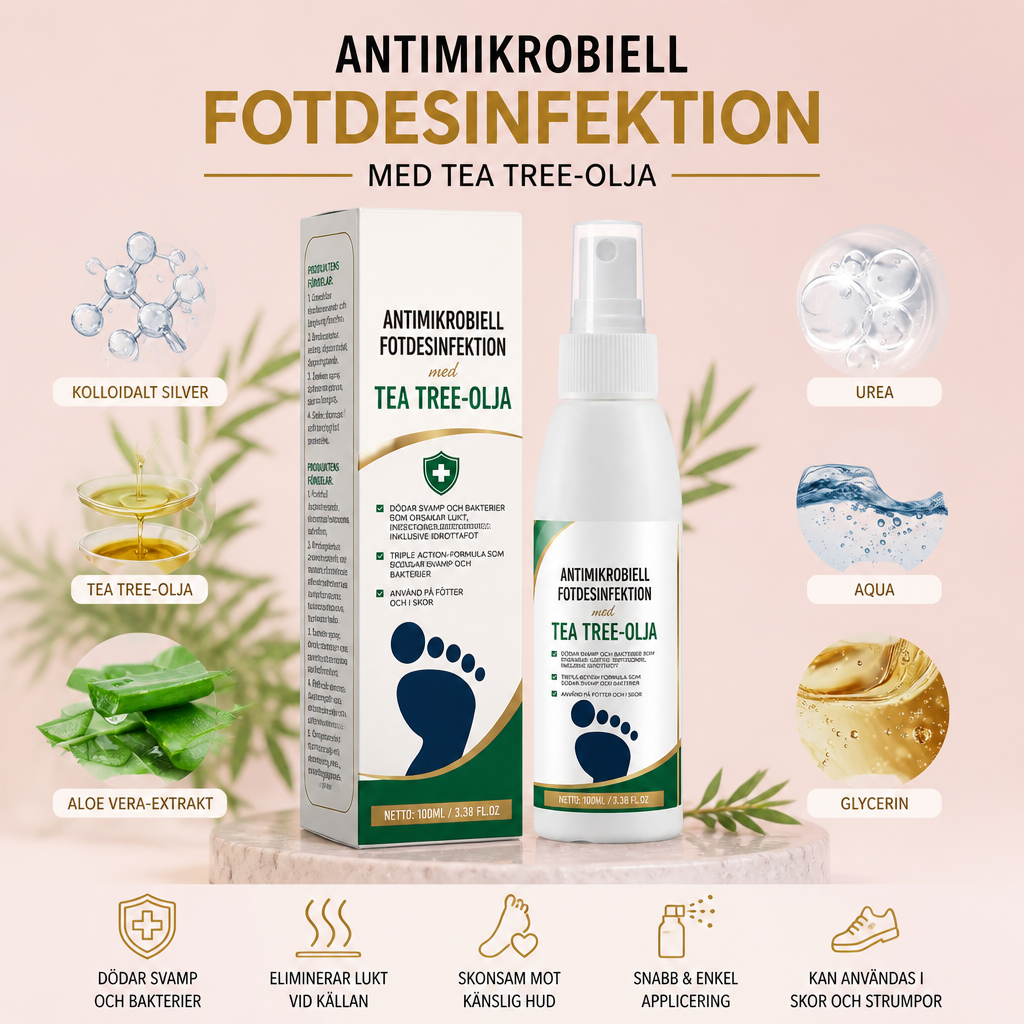 Antimikrobiell Fotdesinfektion med Tea Tree-olja – Kontroll av Fotsvamp och Lukt