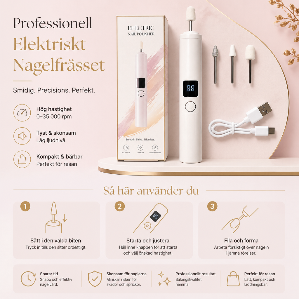 Professionellt elektriskt nagelfrässet