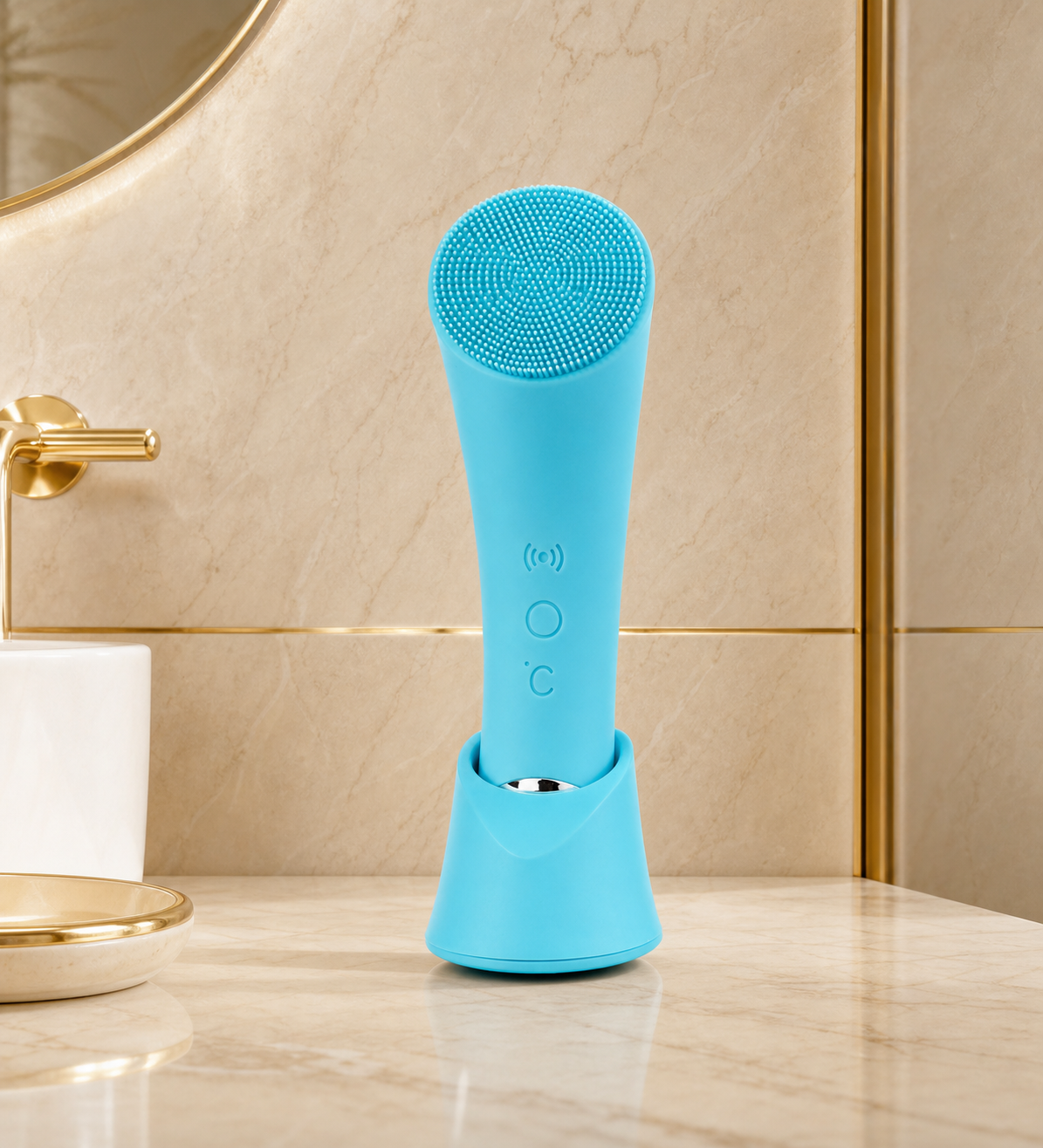 Elektrisk ansiktsrengöringsborste med värme, vibration, skonsam exfoliering och massage